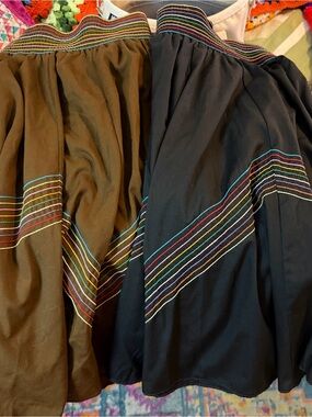Two Vintage Malco Modes Skirts-Brown and Black- 28” Waist